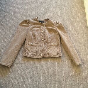 Veronica Beard Taupe Quilted Puffer Jacket